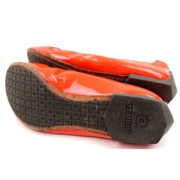 Tsubo ORANGE PATENT LEATHER FLAT BALLET SLIP ON SHOES Sz 7 US/38 - Picture 10 of 11